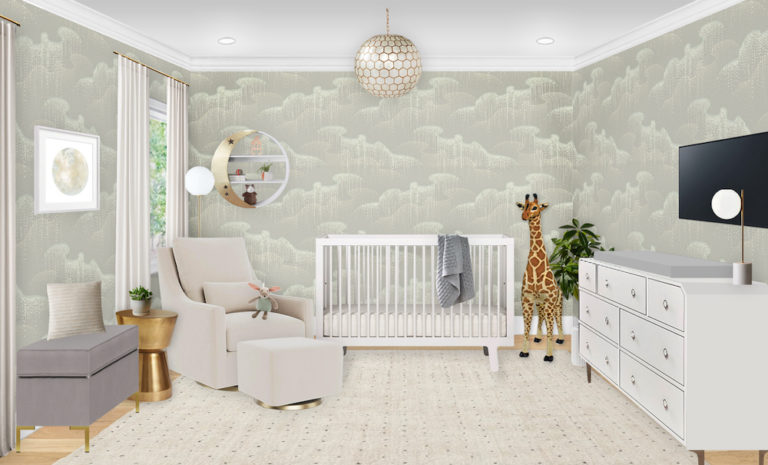 Celestial inspired gender neutral nursery design