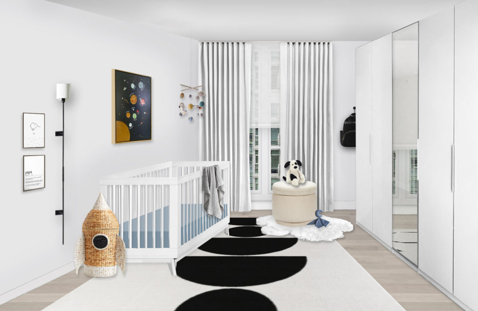 Black & White Space Themed Nursery EDesign Little Crown Interiors