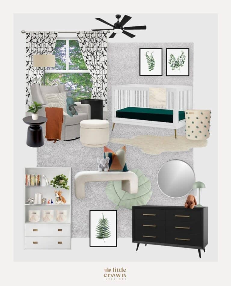 Modern Black, Grey & Green Nursery Design
