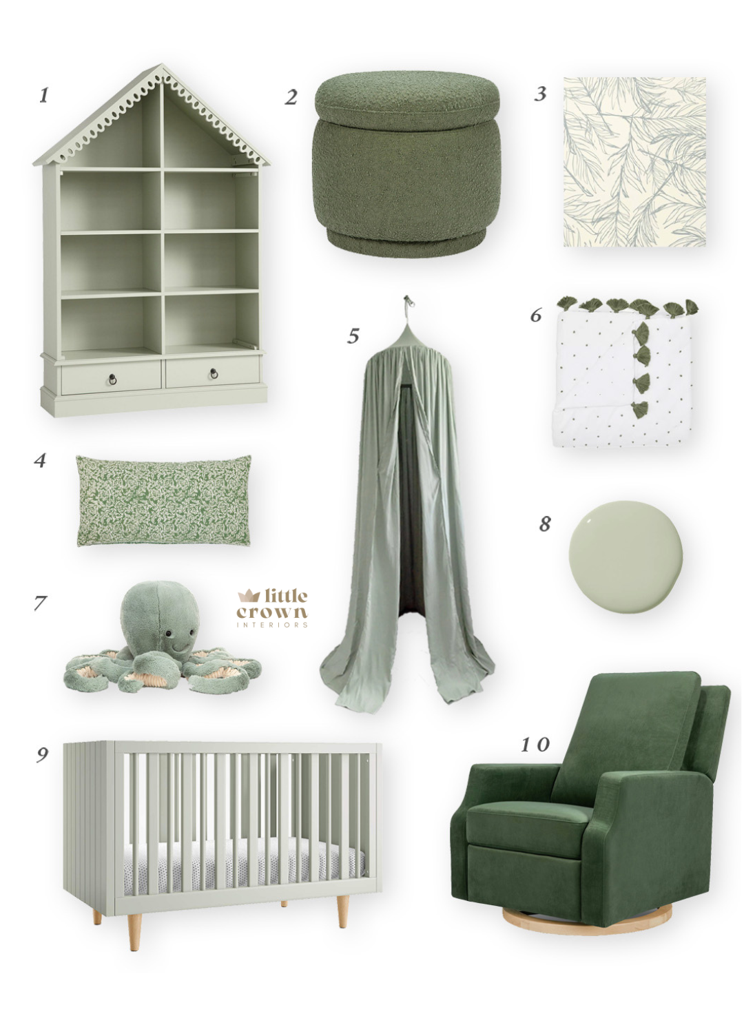 Green & Sage Decor for the Nursery and Kids