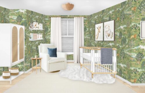 Botanical Green Wallpaper Virtual Nursery Design