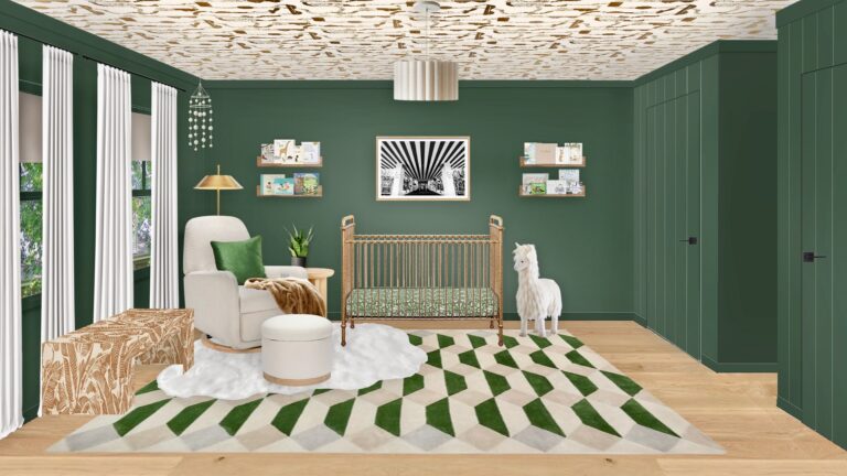 A Bold Dark Green Nursery Design Full of Drama