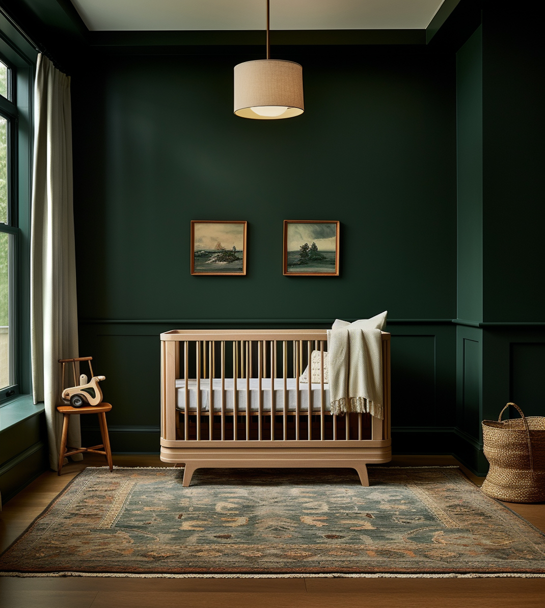 AI Dark Green Nursery Design