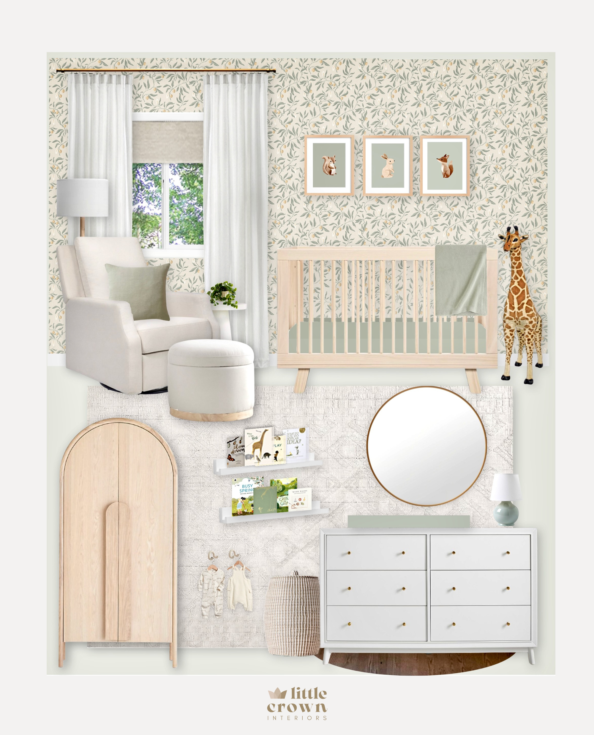 Neutral & Sage Nursery Virtual Design