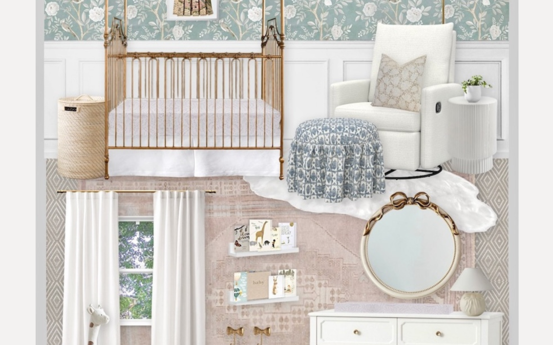 Parisian Inspired Blue Floral Nursery Design