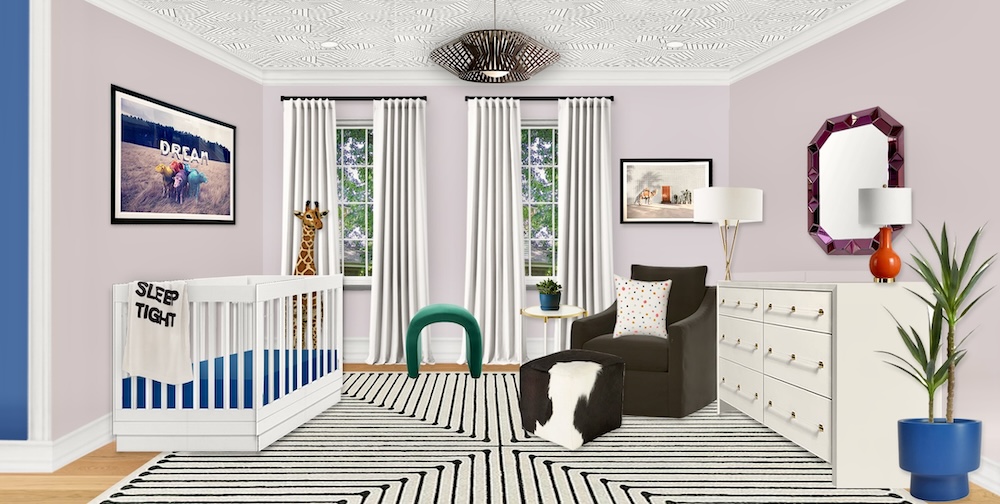 Modern Lavender Virtual Nursery Design