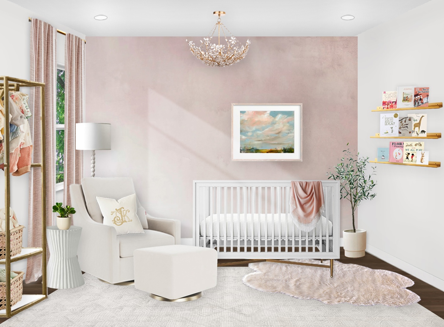 Blush Gold Virtual Nursery Design