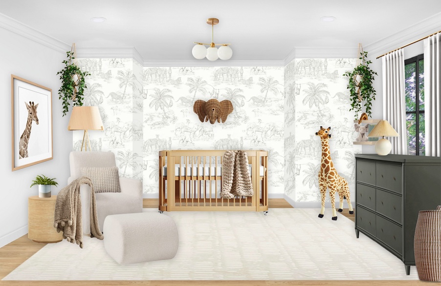 Safari Green Nursery Virtual Design