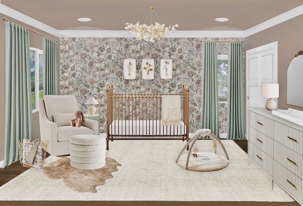 Mauve & Sage Green Virtual Nursery Design