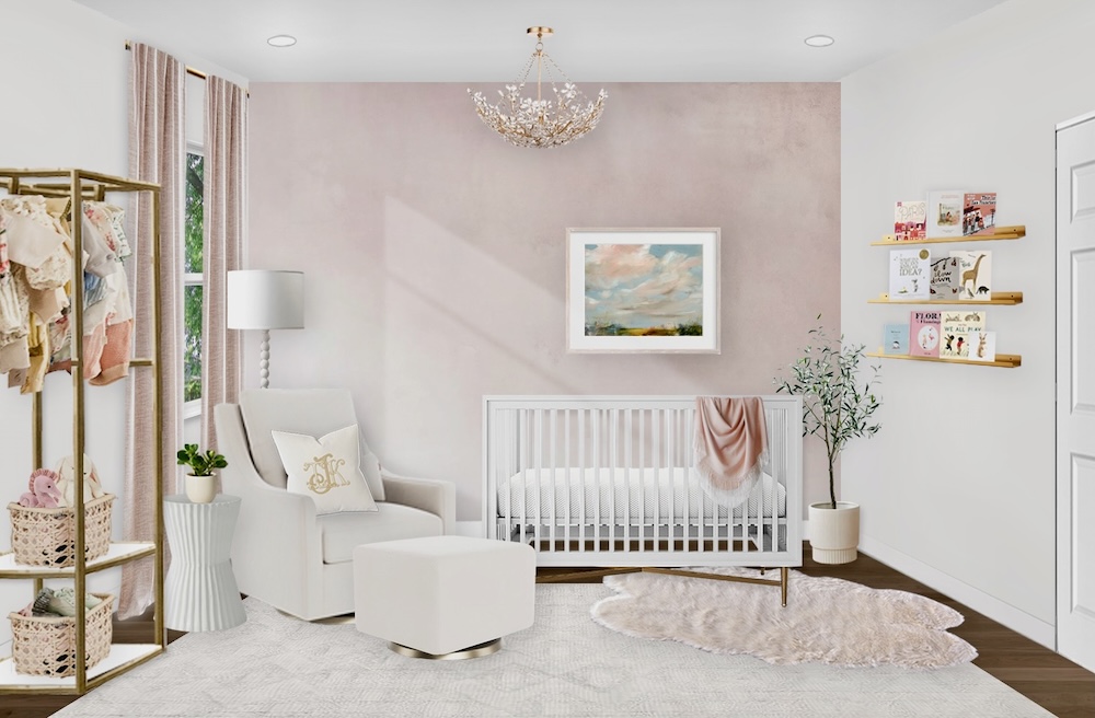 Neutral Blush Vintage Nursery Virtual Design