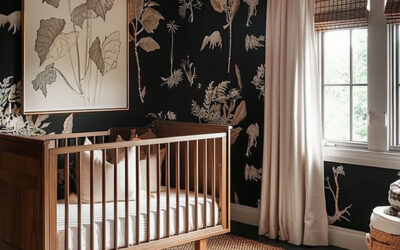 AI Inspiration to Reality: Black & Wood Tone Nursery