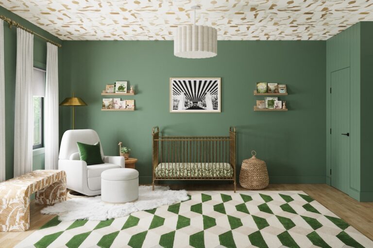 Rendering Reveal: Bold Dark Green Nursery Design