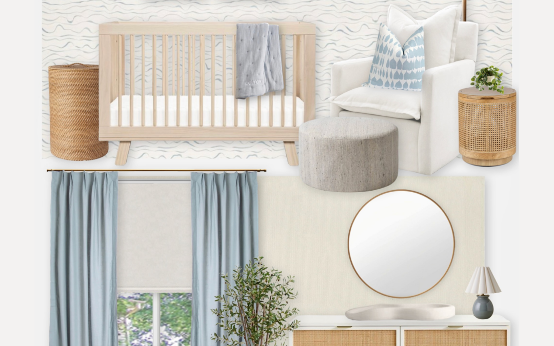 Neutral Virtual Nursery Design with Soft Blue Accents