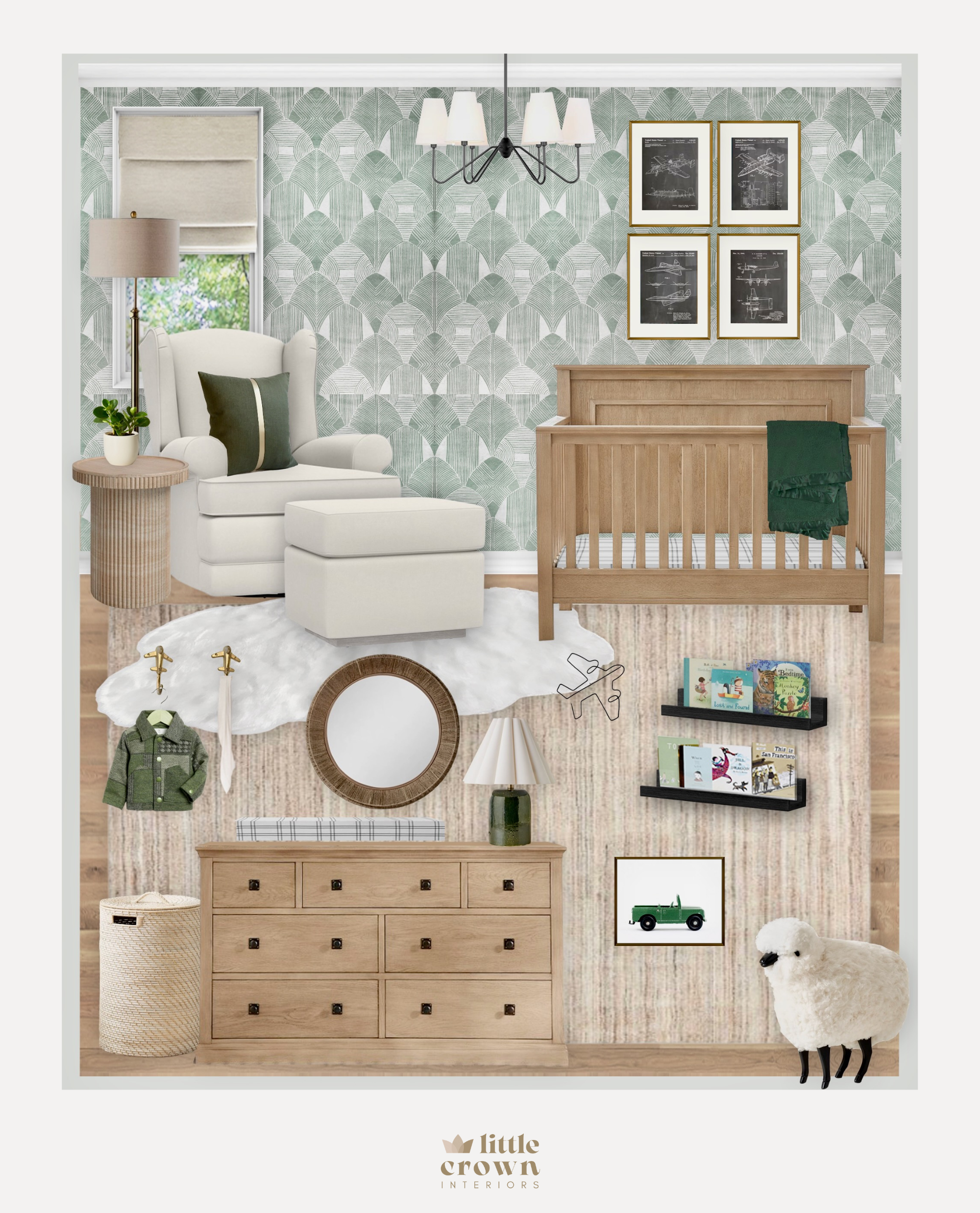 Green & Neutral Virtual Nursery Design