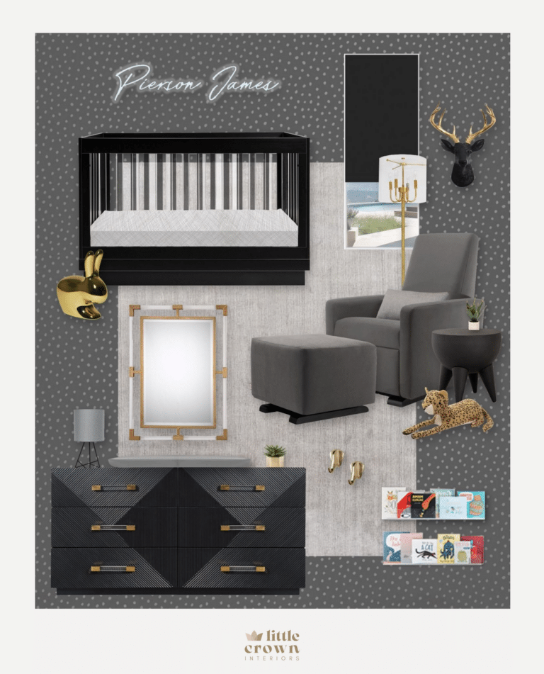 Black, Gray & Gold Nursery Virtual Design