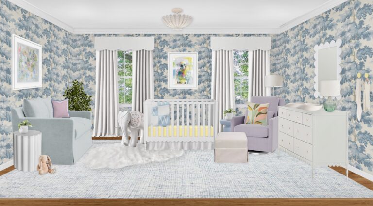 Blue Virtual Nursery with Pastel & Scallop Decor