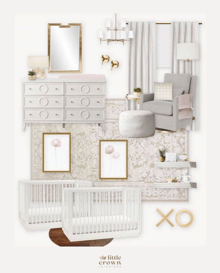 Glam White Gold Twin Nursery