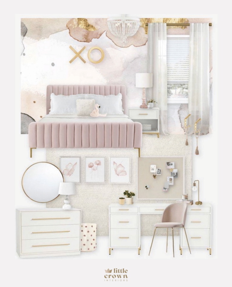Gold Blush Girl's Bedroom Virtual Design