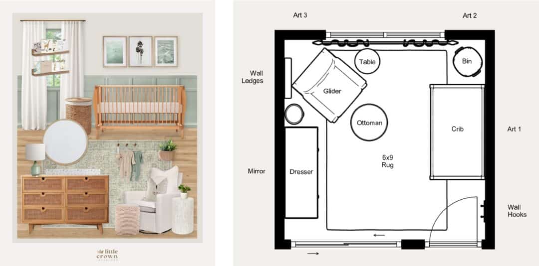 Beachy Sage Green Nursery Design