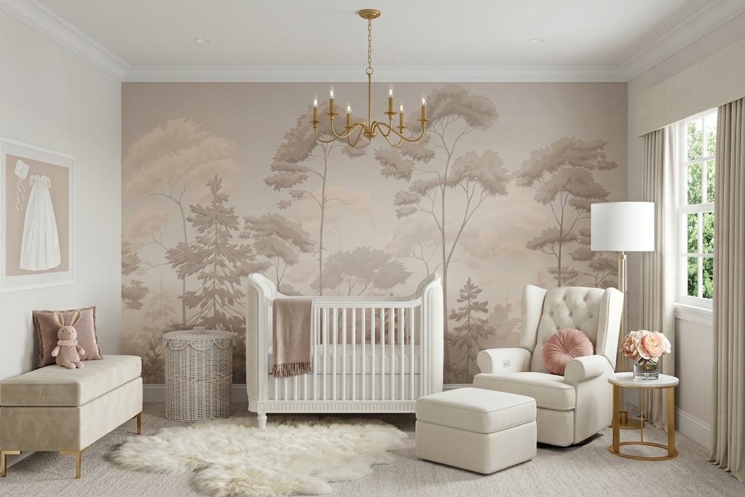 Earthy Traditional Nursery Interior Design