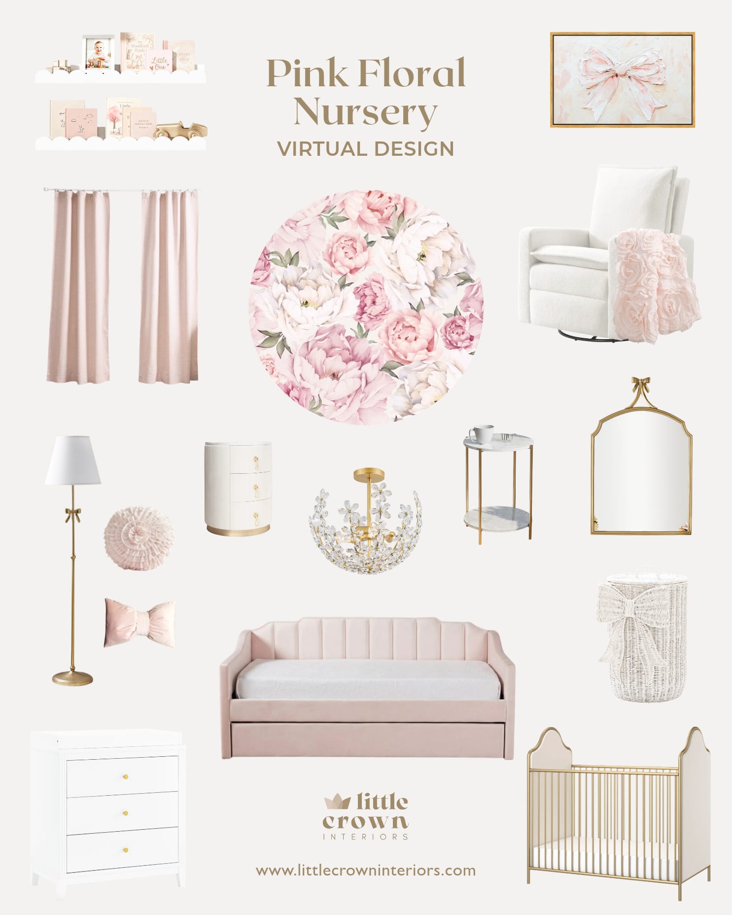 Pink Floral Nursery Decor